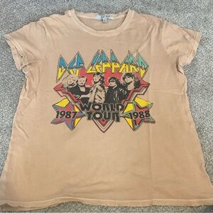 Junk Food Def Leopard tee.NWOT. Bought on revolve. S tan color. Distressed look.